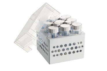 艾本德儲(chǔ)存盒 3 × 3, 可放置 9  個(gè) 50  mL 試管和 4  個(gè) 15  mL 試管，2  件，高 127  mm，5  英寸，聚丙烯材料，可耐受最低 -86  °C，高溫高壓滅菌，帶蓋子